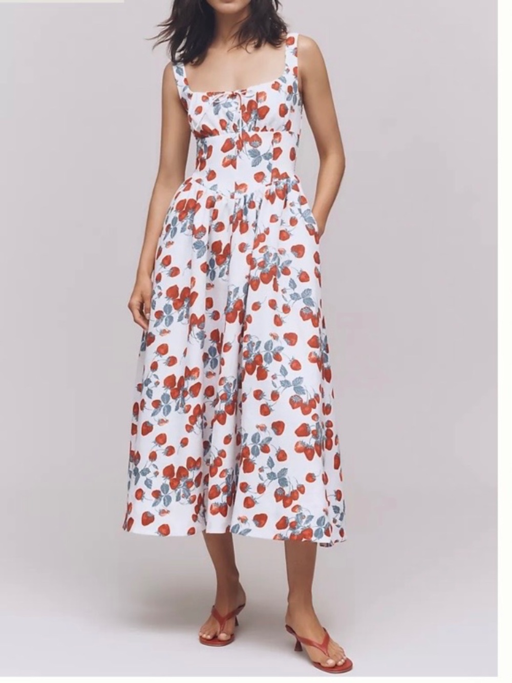 Reformation 100% linen Balia strawberry jam dress NWT size 2